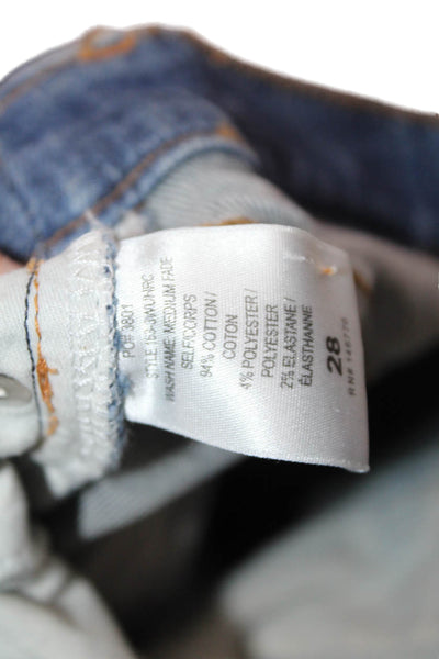 Redone Women Blue Cropped Ankle Skinny Jeans Size 28