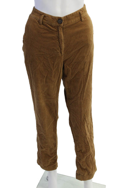 Pants Mens Cropped Pants Brown Striped Cotton Button Inseam 28 Size M