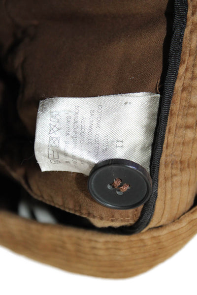 Pants Mens Cropped Pants Brown Striped Cotton Button Inseam 28 Size M