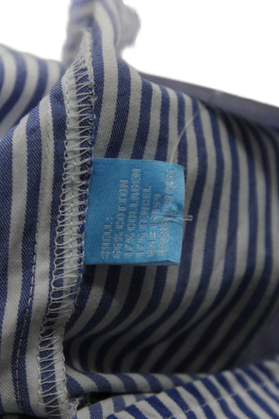 J. Mclaughlin Women Shirt Dress Blue Striped Long Sleeve Knee Length Size L
