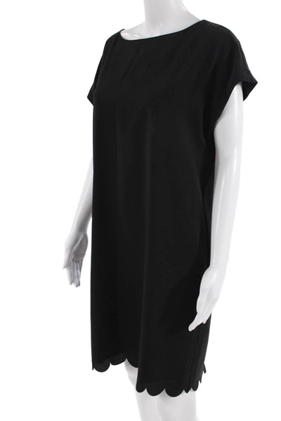Leota, Women Shift Sweater Dress Black Zip Knee Length Size M