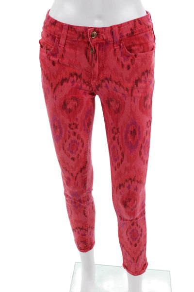 Joes Women Mid Rise Ankle Cropped Aztec Red Jeans Size 26