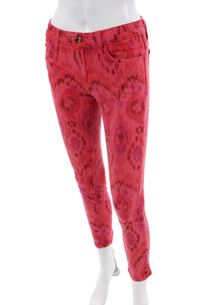 Joes Women Mid Rise Ankle Cropped Aztec Red Jeans Size 26