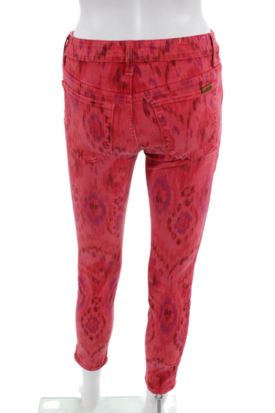 Joes Women Mid Rise Ankle Cropped Aztec Red Jeans Size 26
