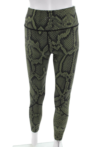 Varley Women Black Animal Print Ankle Jeggings Size XS