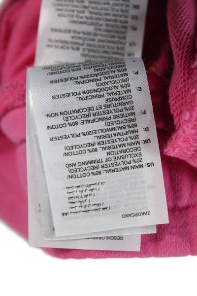 Adidas Womens Cotton Pocketed Drawstring Waist Sweatpants Bright Pink Size XS