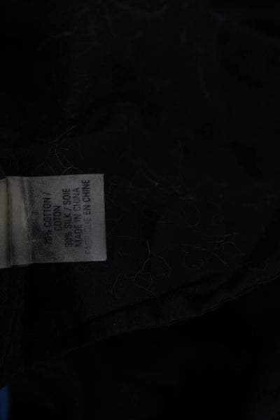 Elie Tahari Womens Ankle Jogger Pants Black Drawstring 70/30 Cotton Silk Size S