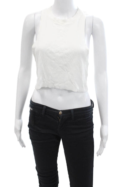 All Access, Women White Cropped Basic Tank Size S