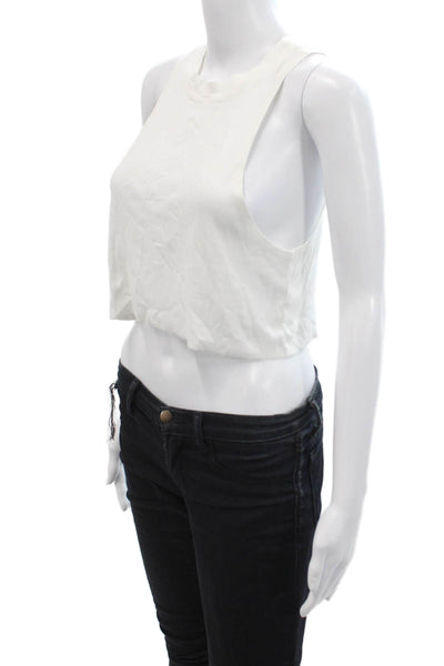 All Access, Women White Cropped Basic Tank Size S