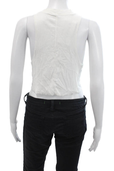 All Access, Women White Cropped Basic Tank Size S