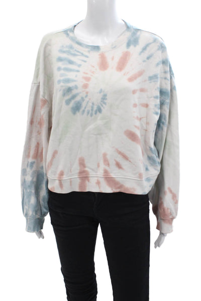 Z Supply Womens Pullover Sweatshirt White Cotton Crew Neck Long Sleeve Size M