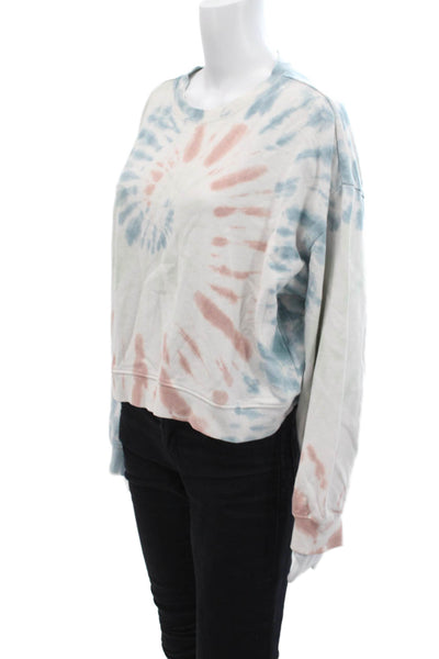 Z Supply Womens Pullover Sweatshirt White Cotton Crew Neck Long Sleeve Size M