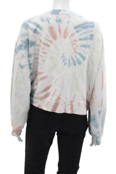 Z Supply Womens Pullover Sweatshirt White Cotton Crew Neck Long Sleeve Size M