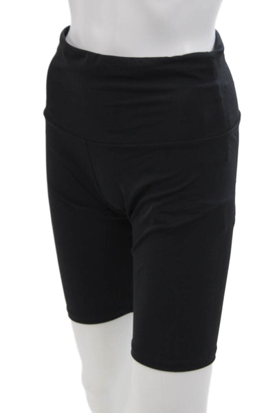 ONZIE Womens Textured High Waisted Athletic Shorts Black Size M