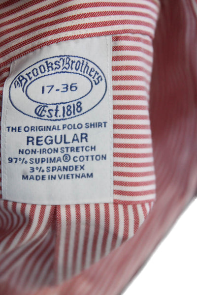 Brooks Brothers Men's Long Sleeves Collared Button Up Striped Shirt Size 17-36