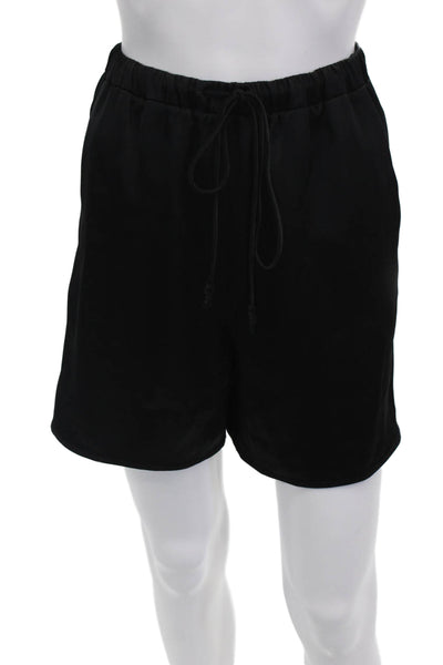 Nanushka Womens Satin Drawstring Waist Shorts Black Size M