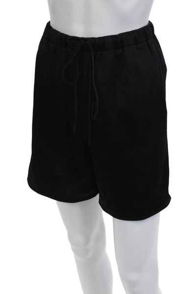 Nanushka Womens Satin Drawstring Waist Shorts Black Size M