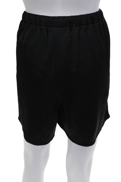 Nanushka Womens Satin Drawstring Waist Shorts Black Size M