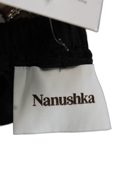 Nanushka Womens Satin Drawstring Waist Shorts Black Size M