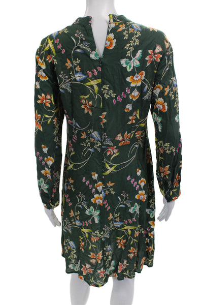 Velvet by Graham & Spencer, Women Shift Dress Floral Green Long Sleeve Size S