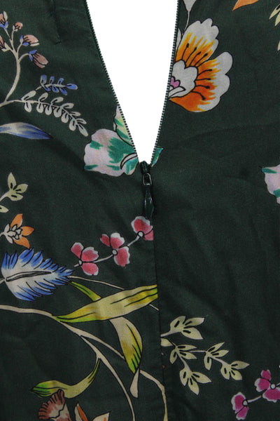 Velvet by Graham & Spencer, Women Shift Dress Floral Green Long Sleeve Size S