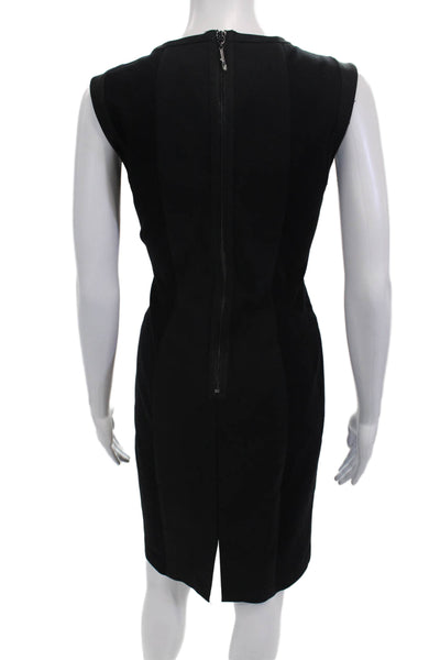 W by Worth Women Sheath Dress Black Knee-Length Sleeveless Zip Size 2