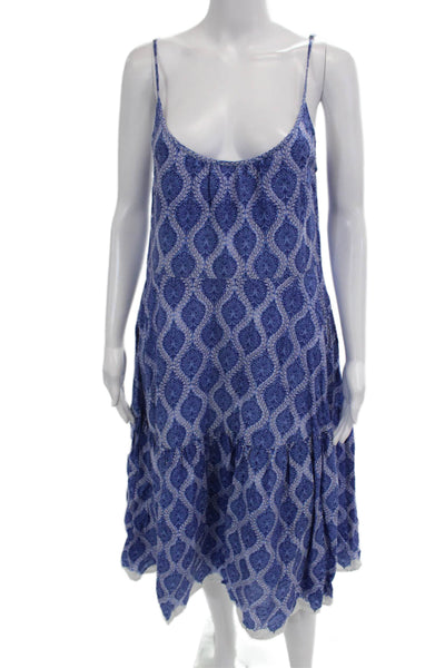 Roller Rabbit Womens Slip Dress Blue Geometric Viscose Sleeveless Size S
