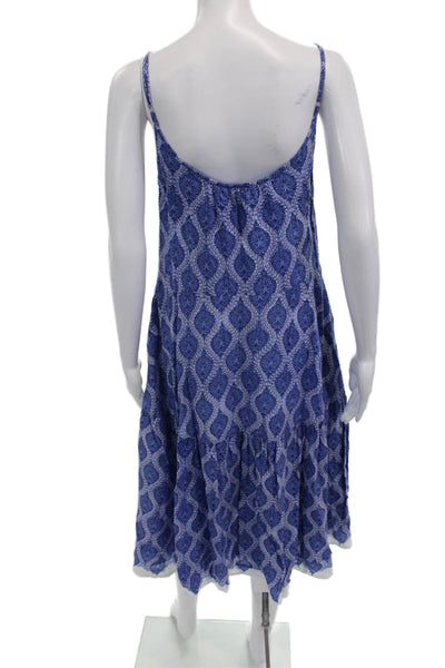 Roller Rabbit Womens Slip Dress Blue Geometric Viscose Sleeveless Size S
