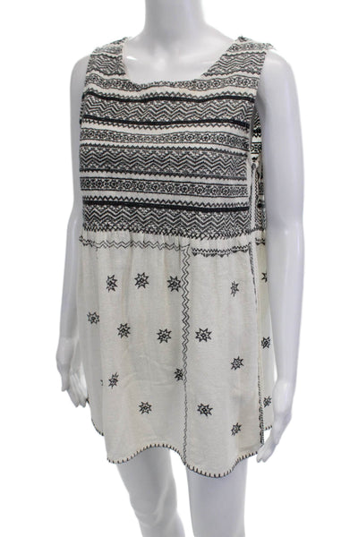 Calypso Saint Barth Womens Beige Geometric Sleeveless Shift Dress Size S