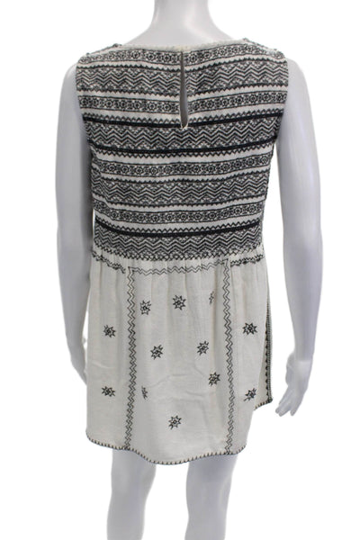 Calypso Saint Barth Womens Beige Geometric Sleeveless Shift Dress Size S