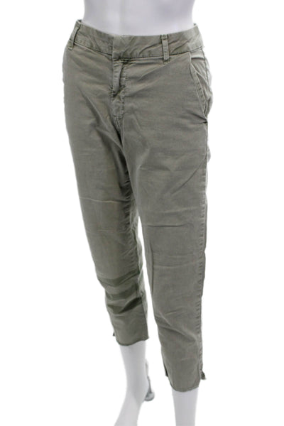 Sundry Womens Ankle Cropped Pants Gray Solid Button Size 26