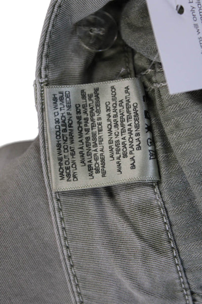 Sundry Womens Ankle Cropped Pants Gray Solid Button Size 26