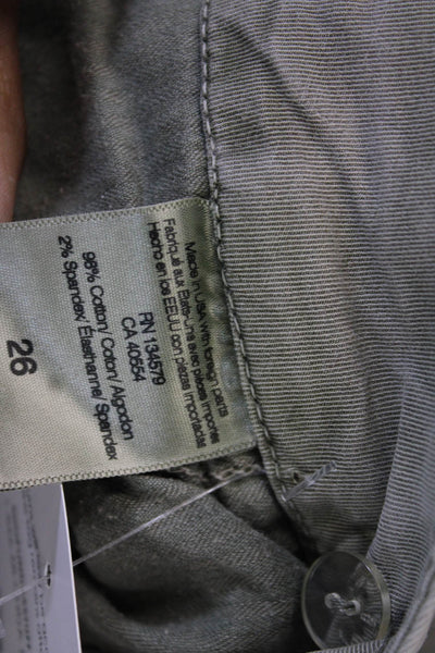 Sundry Womens Ankle Cropped Pants Gray Solid Button Size 26