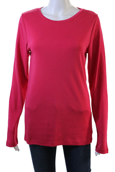 J Crew Womens Basic Red 100% Cotton Crew Neck Long Sleeve T-Shirt Size L