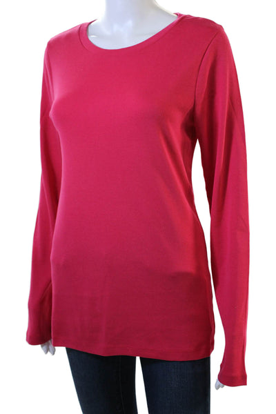 J Crew Womens Basic Red 100% Cotton Crew Neck Long Sleeve T-Shirt Size L