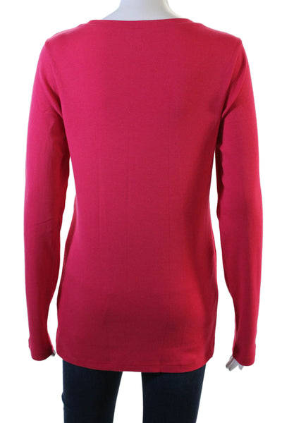 J Crew Womens Basic Red 100% Cotton Crew Neck Long Sleeve T-Shirt Size L