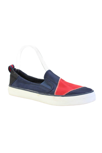 Sperry Womens Slide On Casual Sneakers Navy Blue Red Size 8
