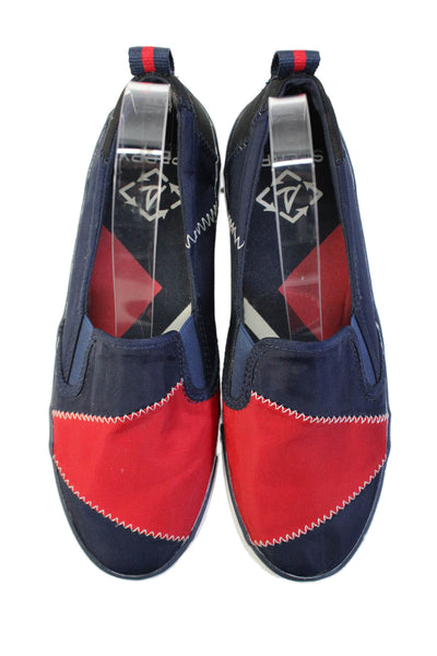 Sperry Womens Slide On Casual Sneakers Navy Blue Red Size 8