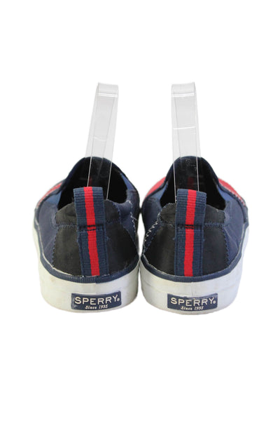 Sperry Womens Slide On Casual Sneakers Navy Blue Red Size 8