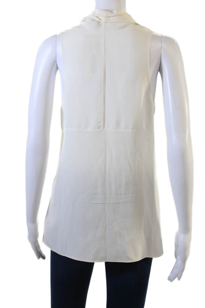 Ramy Brook Womens Sleeveless Silk-Blend Blouse White Designer Size XS