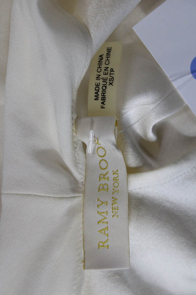 Ramy Brook Womens Sleeveless Silk-Blend Blouse White Designer Size XS