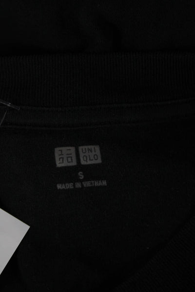 Uniqlo Women Black Basic Jersey Crew Neck Long Sleeve Tee 100% Cotton Size S