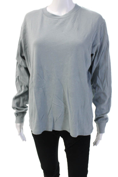 Uniqlo Men Long Sleeve Crew Neck Solid Cotton T-Shirt Size S