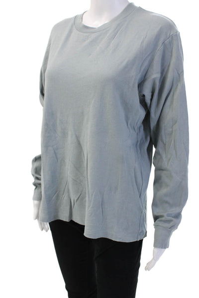 Uniqlo Men Long Sleeve Crew Neck Solid Cotton T-Shirt Size S