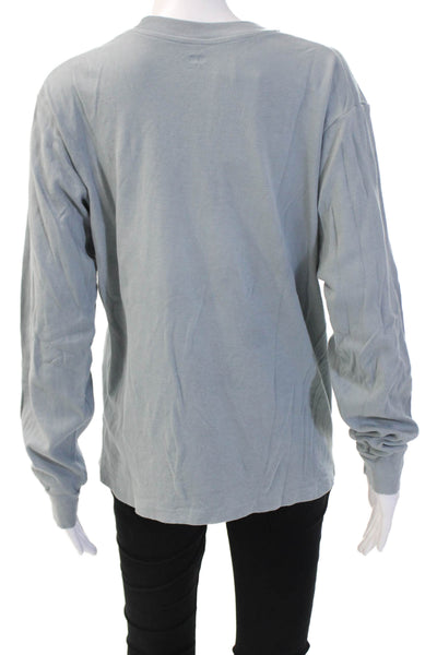 Uniqlo Men Long Sleeve Crew Neck Solid Cotton T-Shirt Size S