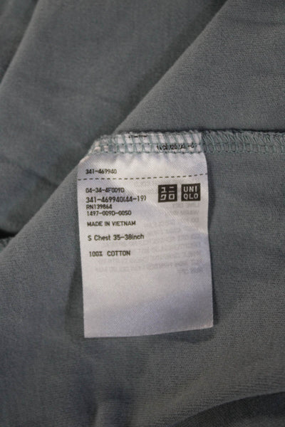 Uniqlo Men Long Sleeve Crew Neck Solid Cotton T-Shirt Size S
