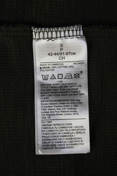 Banana Republic Mens Army Green Crew Neck Long Sleeve Button Shirt Size S