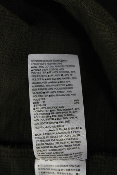 Banana Republic Mens Army Green Crew Neck Long Sleeve Button Shirt Size S
