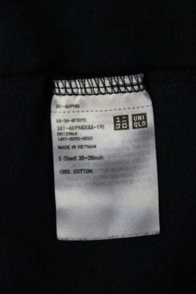 Uniqlo Men Crew Neck Long Sleeve T-Shirt Dark Blue 60/40 Cotton Size S
