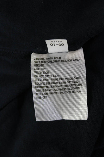 Uniqlo Men Crew Neck Long Sleeve T-Shirt Dark Blue 60/40 Cotton Size S
